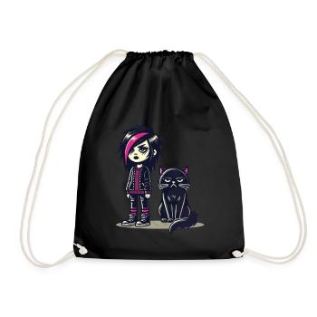 Pastel Goth Style Lover - Drawstring Bag - black - Front