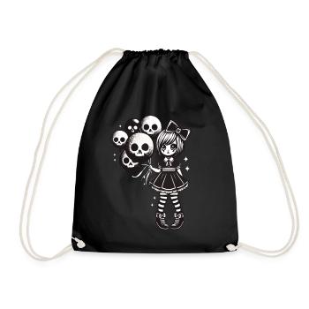 Kawaii Goth Girl Dark Gothic Design - Drawstring Bag - black - Front