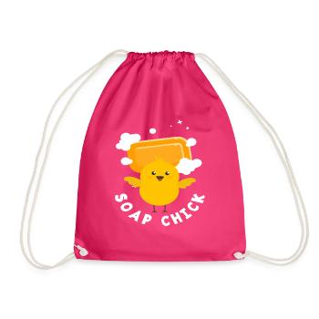 Seifen-Küken Lustiges Cartoon-Huhn - Turnbeutel - Fuchsia - Vorne