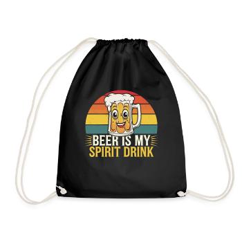 Bier Ist Mein Spirit Drink - Retro Style - Turnbeutel - Schwarz - Vorne