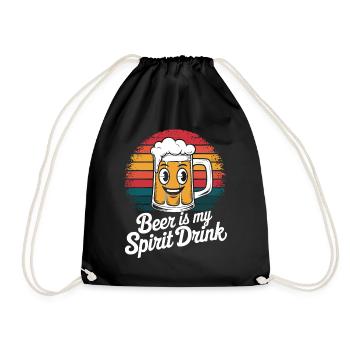 Beer is my spiritual drink - Drawstring Bag - black - Front