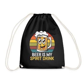 Bier Ist Mein Spirit Drink Retro Stil - Turnbeutel - Schwarz - Vorne