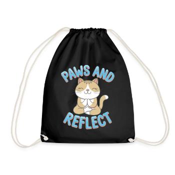 Paws And Reflect Katzen Yoga Meditation - Turnbeutel - Schwarz - Vorne