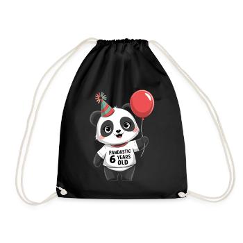 6ème anniversaire Panda Ours Panda Table 6 ans - Sac de sport léger - noir - Devant