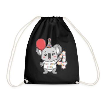 4th Birthday Koala Kaolafied To Be - Drawstring Bag - black - Front