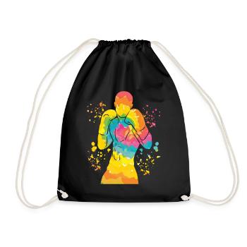 Boxing Fighter Kids Boxing Match Boxer - Drawstring Bag - black - Front