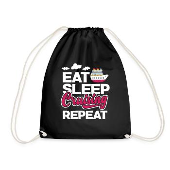 Eat Sleep Cruising Repeat Perfect Leisure Time - Drawstring Bag - black - Front