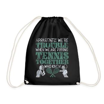 Drôle de joueur de tennis raquette amis - Sac de sport léger - noir - Devant