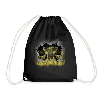 mystical, forest, deer, deer, red deer, nature, roebuck - Drawstring Bag - black - Front