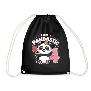 Je suis Pandastic 4e anniversaire Panda - Sac de sport léger - noir - Devant