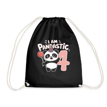 Je suis Pandastic 4e anniversaire Panda - Sac de sport léger - noir - Devant