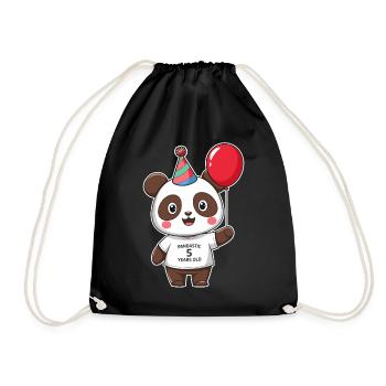5ème anniversaire Panda Ours Panda Table 5 ans - Sac de sport léger - noir - Devant