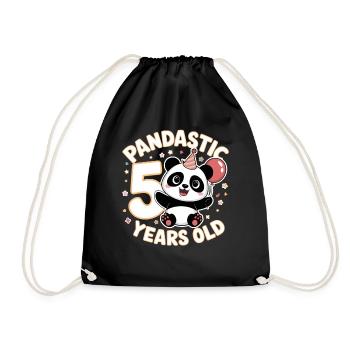 5ème anniversaire Panda Ours Panda Table 5 ans - Sac de sport léger - noir - Devant