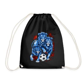 Lions Football Colorful England Animal Design Print - Drawstring Bag - black - Front