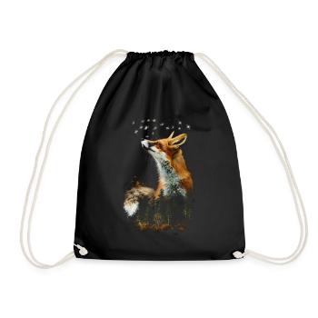 Drôle Renard Renard Art Animal Nature Animaux Animaux Sauvages - Sac de sport léger - noir - Devant