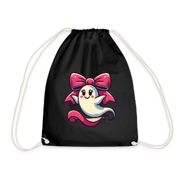 Cute Halloween Ghost Geiser Daughter - Drawstring Bag - black - Front