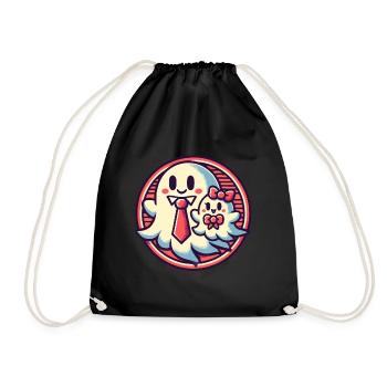 Papa Gespenst Vater Mit Kind Lustiges Halloween - Turnbeutel - Schwarz - Vorne