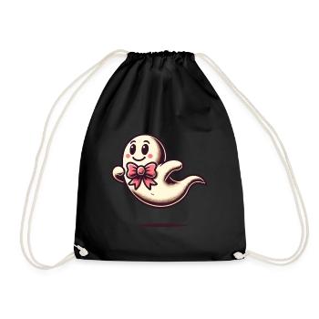 Cute Halloween Ghost Geiser Daughter - Drawstring Bag - black - Front