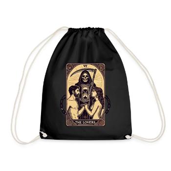 Tarotkarten Design Das Liebespaar Halloween - Turnbeutel - Schwarz - Vorne
