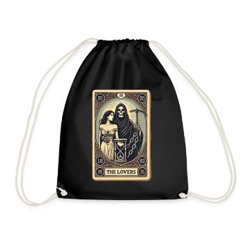 Tarotkarten Design Das Liebespaar Halloween - Turnbeutel - Schwarz - Vorne