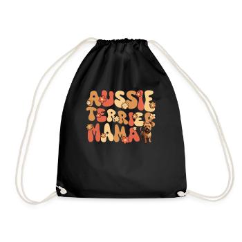 Australian Terrier Groovy Aussie Terrier Mom - Drawstring Bag - black - Front
