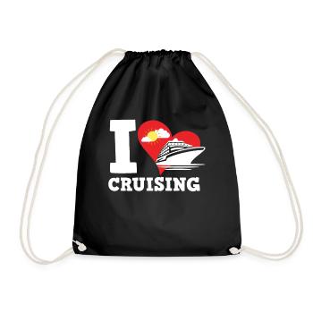 J’aime les croisières avec du cœur - Sac de sport léger - noir - Devant