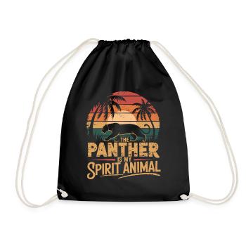 La panthère est mon animal de pouvoir - Style rétro - Sac de sport léger - noir - Devant