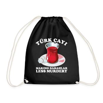 Thé turc Chai Türk Çayi Amoureux de la dinde - Sac de sport léger - noir - Devant