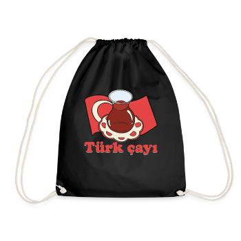 Thé turc Chai Türk Çayi Amoureux de la dinde - Sac de sport léger - noir - Devant