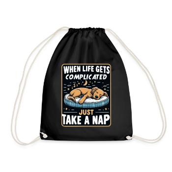 Chien Dormir Relaxant Détente Tenue de Sommeil - Sac de sport léger - noir - Devant