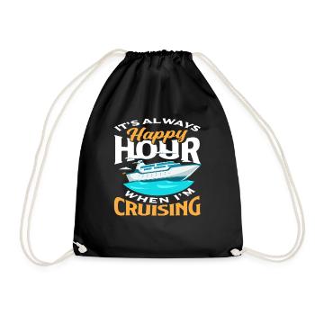 It's always happy hour at cruising - Drawstring Bag - black - Front