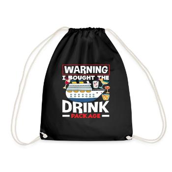Warning I have purchased the beverage package - Drawstring Bag - black - Front