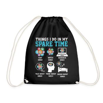 Ce que je fais pendant mon temps libre Bingo Jeux d’argent amusants - Sac de sport léger - noir - Devant