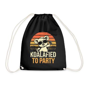 Koalafied To Party Funny Koala avec des lunettes de soleil - Sac de sport léger - noir - Devant