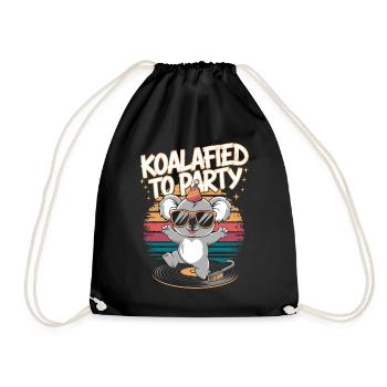 Koalafied for partying funny retro style - Drawstring Bag - black - Front