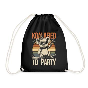 Koalafied to celebrate funny koala with - Drawstring Bag - black - Front