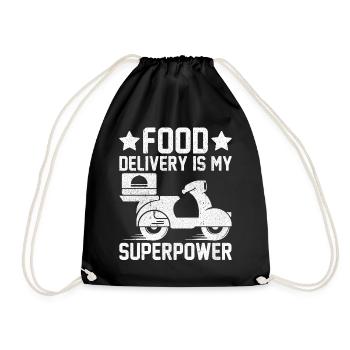 Food Delivery Driver Dash Grubhub Funny Delivery - Drawstring Bag - black - Front