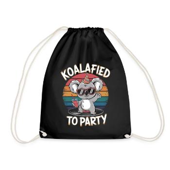 Koalafied to celebrate funny koala - Drawstring Bag - black - Front