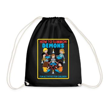 Rétro Cartoon Vintage Design comment invoquer des démons - Sac de sport léger - noir - Devant