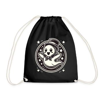 Funny Magician Ghost Cute Halloween - Drawstring Bag - black - Front