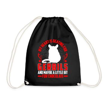Mon cœur bat pour la gerbille rongeur Gerbille - Sac de sport léger - noir - Devant