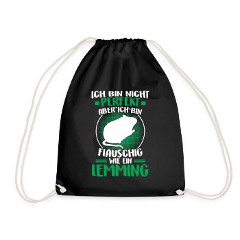 Lemming Not Perfect Vole Lemming - Drawstring Bag - black - Front