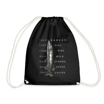Gros brochet - Sac de sport léger - noir - Devant