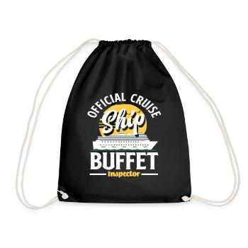 Offizieller Kreuzfahrt Schiff Buffet Inspektor - Turnbeutel - Schwarz - Vorne
