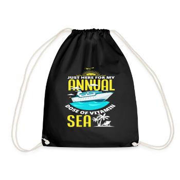 Here for my annual dose of Vitamin Meer - Drawstring Bag - black - Front