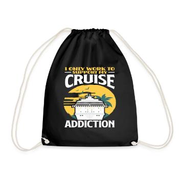 I'm only working to get rid of my cruise addiction - Drawstring Bag - black - Front