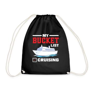 Meine Bucket List Kreuzfahrt - Turnbeutel - Schwarz - Vorne