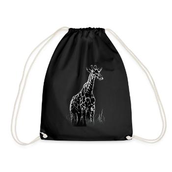 Giraffen Motiv Tier Tierliebhaber Wildlife Safari - Turnbeutel - Schwarz - Vorne