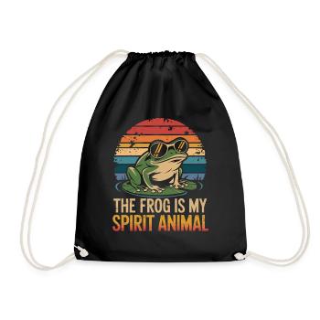 Frosch The Frog Is My Spirit Animal - Turnbeutel - Schwarz - Vorne