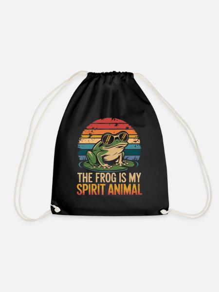 Frosch The Frog Is My Spirit Animal - Turnbeutel - Schwarz